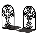 Peacoblue Metal Bookends for Shelves, Modern Decorative Heavy Duty Study Book Support Stoppers for Office, Desk, Shelf, Room 5.3"x4.3"x6.7" Cast Iron Simple Tall Bookends, 1 Pair (Cross) - style: Cross