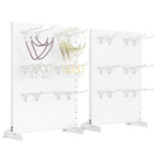 WALMANN Metal Tabletop Pegboard Display Standing Pegboards for Craft Shows, 12" x 16" Countertop Peg Board with Hooks for Jewelry & Accessories (Cream-White Pegboard with Hooks) - style: Cream-White Pegboard with Hooks