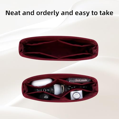 DGAZ Purse Organizer Insert，Silk Bag Organizer，Luxury Handbag & Tote Shaper Fits Chanel CF Bags - color: Wine Red, size: Medium 25