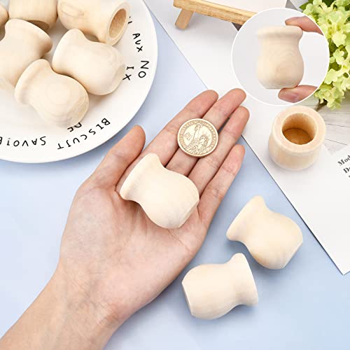 GORGECRAFT 1.5 Inch 10pcs Unfinished Wood Candle Cups Blank Candle Holders Wooden Candlesticks 4/5 Inch Hole Classics Flower Container for Hand Painting Crafts Home Wedding Decorations (Pack of 2) - size: 1.57x1.34inch,0.8inch (Pack of 2)