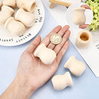 GORGECRAFT 1.5 Inch 10pcs Unfinished Wood Candle Cups Blank Candle Holders Wooden Candlesticks 4/5 Inch Hole Classics Flower Container for Hand Painting Crafts Home Wedding Decorations (Pack of 2) - size: 1.57x1.34inch,0.8inch (Pack of 2)
