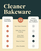 Caraway Non-Stick Ceramic Baking Sheet Trio - Naturally Slick Ceramic Coating - Non-Toxic, PTFE & PFOA Free - 18 x 13" Large, 15 x 10" Medium, & 9" x 13" Small - Black - color: Black, size: Baking Sheet Trio
