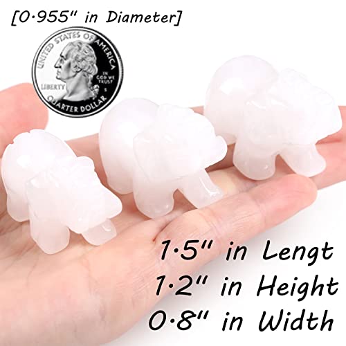 QINJIEJIE Clear Crystal Elephant Crystals Luck Elephant Decor Pocket Polished Statue GuardianStones Figurine Car Office Room Cute Desk Decor Spiritual Christmas Stocking Stuffers Gift Meditation - color: White Clear Crystal