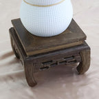 Wooden Display Stand Base 4.72" x 4.72" Wood Carved Craft Pedestal Traditional Wooden Base Oriental Antique Display Riser Square Pedestal Stands for Vase Crystal Ball Teapot Stone Flower Pot - size: Square, 4.72" x 4.72"