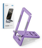 Aoviho Phone Stand for Desk, Ultra-Thin Foldable Aluminum Phone Holder, Portable Travel & Office Cell Phone Stand Compatible with iPhone 17 16 15 14 13 12 Pro Max, Fits 3.7"-7" Devices, Purpel - color: Purple