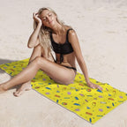 Geometric Objects Pattern Print Microfiber Bath Towel Silver Fox Velvet Luxury Bath Sheet 27.5" x 55" Absorbent Soft Beach Towels for Bath Fitness, Bathroom, Shower, Yoga