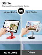 OCYCLONE Phone Stand, Adjustable Height and Angle Foldable Cell Phone Stand Holder for Desk, Taller iPhone Stand Compatible with 4.7"-13" Smartphones iPad Tablet, Red - color: Red