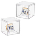 2 Pack Championship Ring Display Case Clear Acrylic Ring Case Display Box for Sports Baseball Softball Football Basketball Single Ring Coin Holder Stand, 2.16 Inch - size: 2 Pack