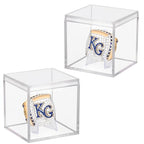 2 Pack Championship Ring Display Case Clear Acrylic Ring Case Display Box for Sports Baseball Softball Football Basketball Single Ring Coin Holder Stand, 2.16 Inch - size: 2 Pack