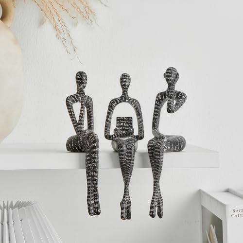 XINXUAN Letter - Black Statue Home Decor - Modern Bookshelf & Desk Decor - 3 Piece Set - color: Letter - Black