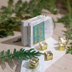 WGV 2 Inch Gold Speckle Square Cube Glass Votive Candle Holder, Small Tiny Mercury Tea Light 2x2”, 1 Pc - color: Gold-square-2"