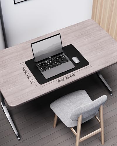 YSAGi Double-Sided Desk Pad, Leather Desk Mat, Eco Cork Desk Pad Protector, Large Mouse Pad for Desk, Waterproof Desk Blotter Pad, Desk Writing Pad for Office Work/Home(23.6"x13.7",Black+Cork) - color: Black+cork, size: 23.6"x13.7"