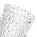 Goaste 3 Pack Embossed Big Base Vase, 7" Crystal Glass Vase, Hydroponic Green Plant Vases, Transparent Flower Vases with Ribbed Pattern for Wedding, Dining Table Centerpieces, Home Decor, Office