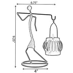 Wire Figure Candle Holder Decorative Modern Tea Light Lantern Tabletop Centerpiece Candle Stand, Back Carry - color: Back Carry