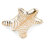 Trycooling Hand Painted Tiger Skin Ceramic Jewelry Dish Small Jewelry Rack Tray Rings Bracelets Earrings Trays Holder (Gold) - color: Gold