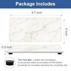 2 Pcs Water Absorbing Stone Drying Trays for Bathroom Sink Kitchen Counter Soap Dish Dispenser Sponge Holder White Ceramic Bathroom Vanity Quick Dry Stone Mat for Kitchen Sink Marble Diatomite Tray - color: White Marble