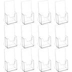 MaxGear Acrylic Brochure Holder 4 Inch, Clear Plastic Countertop Literature Holders, Trifold Flyer Display Stand for Pamphlets, Booklets, Magazines, Menus, Multi Purpose Organizer for Office, 12 Pack - size: 4''x9'', style: 12 Pack