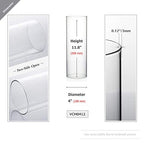 WGVI Hurricane Candle Holder Sleeve, Wide 4", Height 12", Clear Glass Cylinder Candleholder, Chimney Tube, Open Ended Candle Shade, 1 Piece - size: 4"x12"H