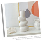 Holibanna Abstract Modern Ceramic Vase Cobblestone Shape for Dried Flowers Unique Home Decor for Tabletop and Office Decoration White Artistic Design
