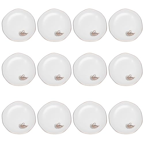 Shappy 12 Pcs Ceramic Jewelry Tray 4.5 in Ring Dish Bulk Decorative Trinket Dish for Bridal Christmas Birthdays Gifts - style: Round