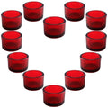 Red Candle Holders, Glass Votive Candles Holders for Table Centerpiece, Tealight Candle Holder, Glass Tea Light Candles Holder for Party & Home,Wedding Decor, Set of 12