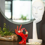HOMEGOAL Hand Jewelry Holder, Bracelet Ring Watch Jewelry Display Holder Stand, Mannequin Hand, Polyresin, 7 Inch (Rose Red) - color: Rose Red