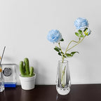 Kitcom Flower/Bud Crystal Vase Decorative Vases for Home or Wedding, Outline Dimensions W3.1''xH7'', Clear with Gift Box - size: Large
