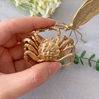 Gold Crab Sculpture Solid Metal Ornament Mini Crab Figurine for Home Office Garden Desktop Decor (Crab) - style: Crab