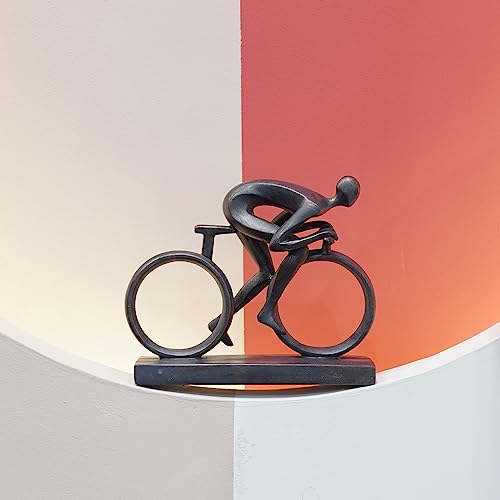 Resin Bike Black Statues Sculptures - Home Decor Shelf Decor Inspirational Decorations Bicycle Enthusiasts Gifts Office Table Aesthetic Decor for Shelves Accents 8.25 * 2.5 * 6.5 Inch