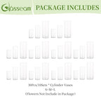 Cylinder Glass Vase Set of 30, Cylinder Vases for Centerpieces Bulk, Modern Clear Hurricane Candle Holders for Pillar Candles, Wedding Flower Vases for Floating Candle Table Decorations - size: S+M+L