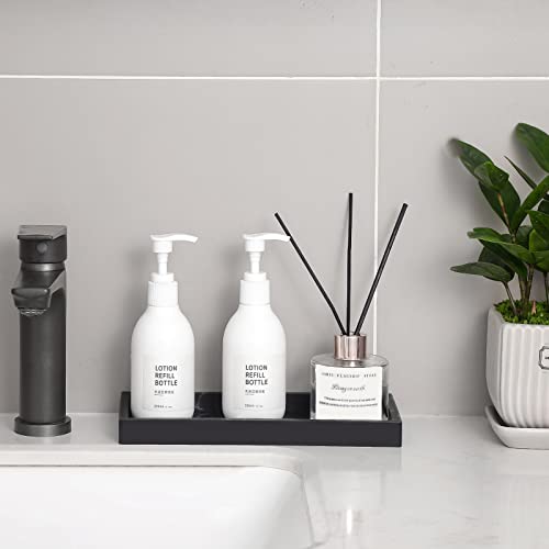Bathroom Trays for Counter, Slicone Vanity Trays for Bathroom, Rectangle Sponge Holder for Kitchen Sink - Marble Black - color: Marble Black, size: 9.8" x 4.7"