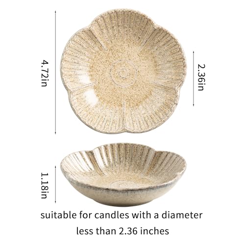 Ceramic Pillar Candle Holder Plates, Decorative Candlestick Holder, Tea Light Incense Santo Palo Holders, for Dinning, Party, Wedding, Birthday, Anniversary Decorations, 1pack (Camel) - color: Camel