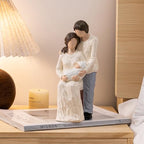 New Parents and Baby Figurines, Gifts for New Mom and Dad, Ideal for First Mothers Day, First Fathers Day, Hand Painted Sculpture, Resin, 8.7" H - style: Family of 3