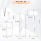 Acrylic Hat Stands for Display, 3 Sets 8" 13" 16" Adjustable Height Baseball Cap Holder, Durable Cowboy Hat Rack Stand, Wig Holder Display Stands for Vendors Retail Salons Home Closet - size: Fixed 8"/13"/16" - 3 Pack