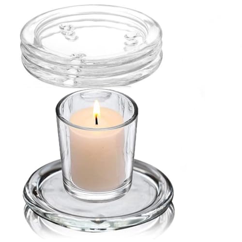 Glass Candle Holder Clear Beautiful Transparent Round Candle Plate (12pack 3inch) - size: 12pack 3inch
