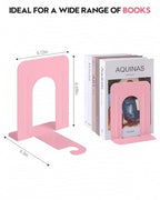 Honagu Bookends, Metal Book Ends, Bookends for Shelves, Book Holder Stopper for Heavy Books/CDs/DVDs (1 Pair/2 Pieces, Pink) - color: Pink