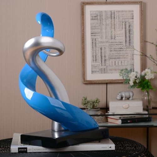 HAUCOZE Modern Sculpture Decor Abstract Flame Figurine Home Art Table Centerpiece Gift for Bedroom Living Room Polyresin 17.7 Inch