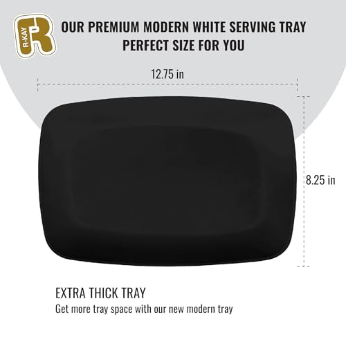 R-kay 6 Pack Plastic Serving Trays - 12.75 x 8.25, Party Platters - Black - color: Black
