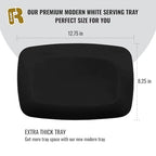 R-kay 6 Pack Plastic Serving Trays - 12.75 x 8.25, Party Platters - Black - color: Black