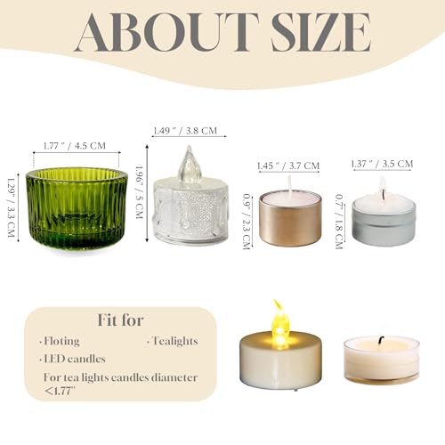 2pcs Votive Candle Holders Glass Tea Light Candle Holders Table Centerpiece for Wedding Birthday Valentine's Day (Green) - color: Green
