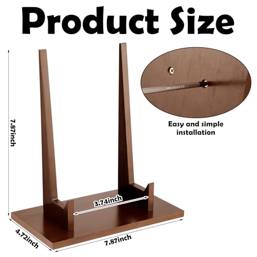 RattanView 1 Pcs Wood Plate Stand for Display 7.8 Inch Plate Holder Display Frame Picture Photo Card Tabletop Decorative Stand - size: 7.8 Inch