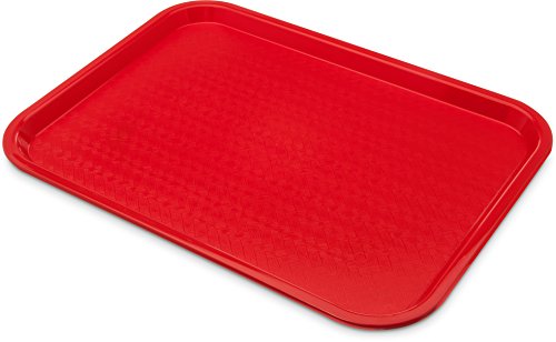 Carlisle FoodService Products CT121605 Café Standard Cafeteria / Fast Food Tray, 12" x 16", Red - color: Red
