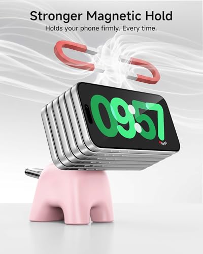 AOK-AOK Foldable Wireless Charging Station, 15W Magnetic Fast Charger Stand for iPhone 17 16 15 14 13 12 Pro Max&Apple Watch&Airpods, 2-in-1 Charger for Home/Office/Travel(30W Adapter Included) - color: Pink