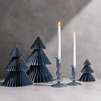LampLust Taper Candle Holders, Set of 2 Blue Candle Holders, 4.5 & 6.5 in Glass Candle Holder, Fits Standard Taper Candles, Candle Sticks Holder Decor for Table Centerpieces, Coffee Table Decor