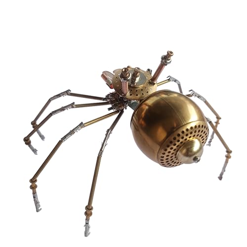 Steampunk Golden Spider Metal Model Kit for Adults – DIY 3D Mechanical Brass Insect Puzzle, Retro Industrial Art Sculpture Craft for Home Office Decoration & Collectors Gift (Golden Spiders) - style: Golden Spiders