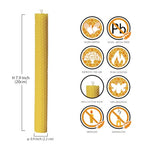 DEYBBY Handmade Beeswax Taper Candles, Dripless Wax Candles, Hand-Rolled Honeycomb Candles for Dinner Party, Set of 12 Flat Top（Brown Raw） - color: Brown Raw, size: 12 pack