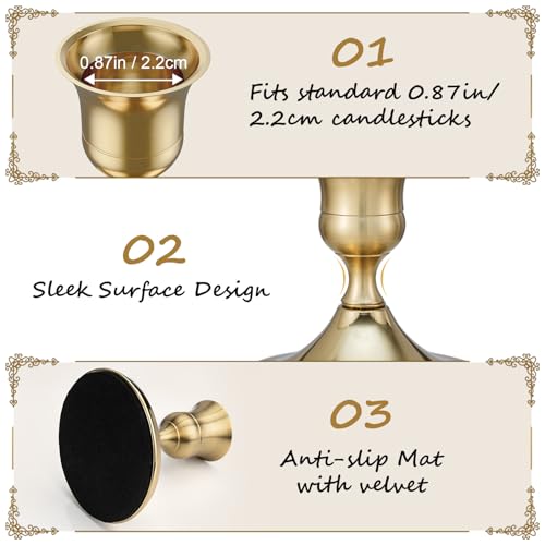 12 Pcs Candle Holders, Gold Candlestick Holders Set for Table Centerpiece, Vintage Taper Candle Stand, Home Decor, Weddings, Festival and Dining Parties(Gold) - color: 12pc-gold