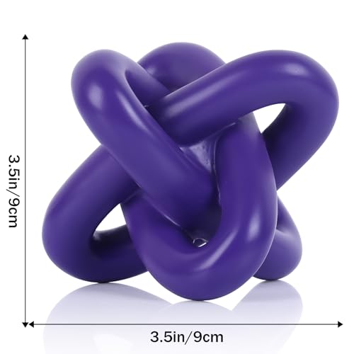 DOVDOV Purple Knot Sculpture, Triple Knot Statue, Purple Home Decor, Perfect for accenting Rustic-Style Coffee Tables, Living Room TV Stands, Dining Tables, and entryway Shelves. - color: Purple