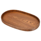 PATIKIL Wood Serving Tray 15x10 Inch, Oval Decorative Platter for Home Decor Kitchen Table Candle Holder, Brown