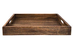 GoCraft Handmade Classic Wooden Tray – Large 16.5" Mango Wood Serving Tray with Handles – Elegant Kitchen & Dining Accessory – Ideal for Breakfast in Bed, Coffee, Tea - size: 16.5" x 12" x 2"